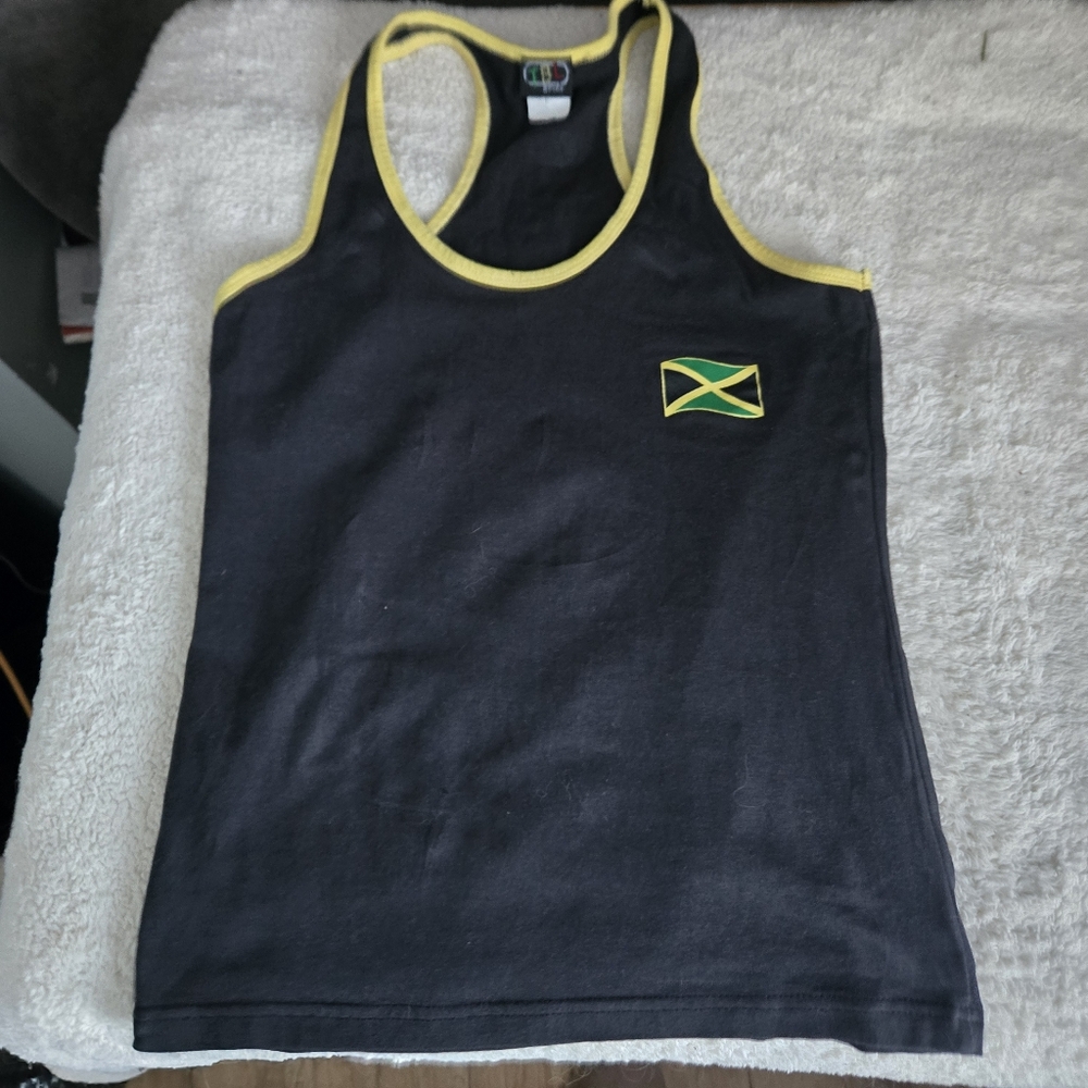 Black and Yellow Women's Muscle Tee